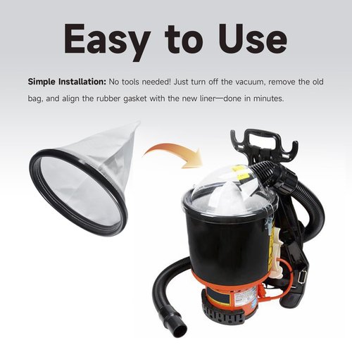 LEYURISE Cloth Bag Liner Replacement Filter Bags with High-Efficiency Filtration Compatible with Hoover and Royal Shoulder Vac Pro Models Including C2401 RY4000 RY4001 Replace#: 2KE2105000