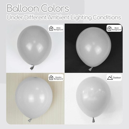 Gray Balloons - 12-Inch Grey Latex Party Balloons | 50pcs for Birthday, Baby Shower & Wedding Decor