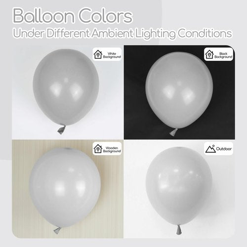 Gray Balloons 12 inch, Grey Latex Balloons 50pcs Party Balloons for Birthday Baby Shower Wedding Anniversary Party Decorations