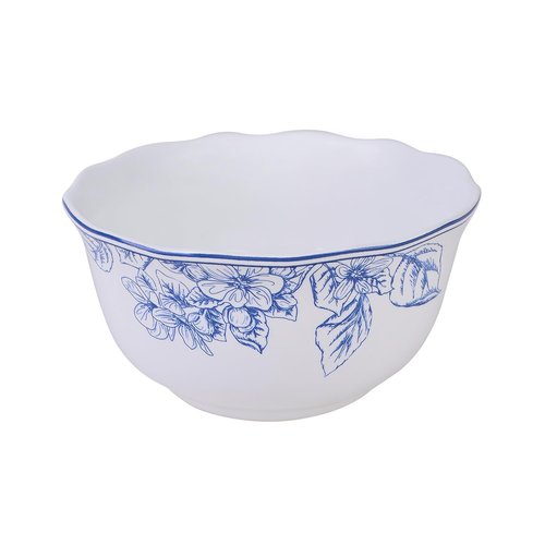 222 Fifth 12-Piece Porcelain Dinnerware Set for 4, Elegant Floral Plates and Bowls Sets- White/Blue Ceramic Dishes, Chip Resistant Kitchen & Dining Dish Set, Microwave & Dishwasher Safe, Hudson Valley