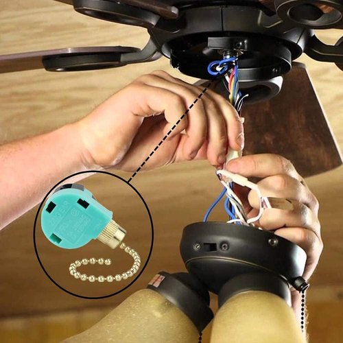 Power & Data Zing Ear Brass Ceiling Fan Switch 3 Speed 4 Wire Pull Chain Zipper Switch Control ZE-268S6 Replace 3 Speed Control Switch Ceiling Fans, Lamps, Wall Lamps, Cabinet Lights (1)
