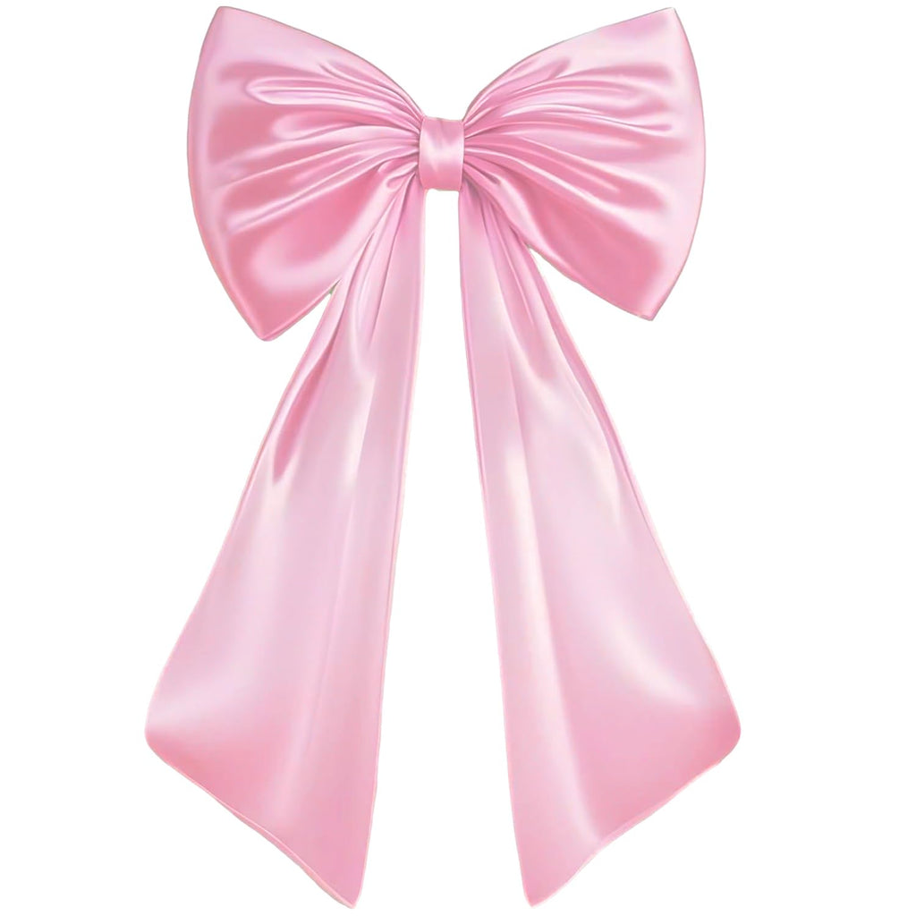 JUICYRAUL 23x35 Inch Large Pink Satin Bow,Giant Ribbon Tie for Coquette Room, Xmas Tree, Birthday, Graduation, Wedding Proposal & Baby Shower Decor