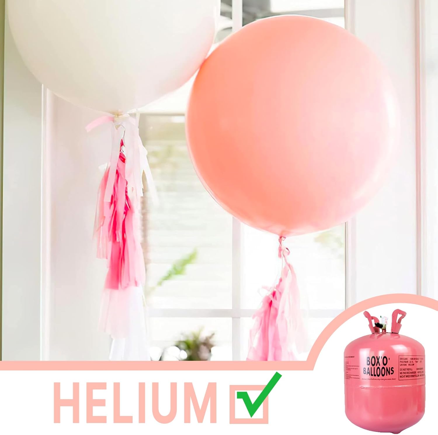 PartyWoo Extra Large Pastel Orange Balloons - 36 Inch Jumbo Latex for Baby Showers & Birthdays