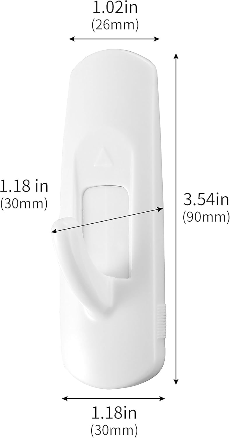 MOVELYST Heavy-Duty Utility Hooks - 14 Large Hooks with 20 Removable Adhesive Strips | Damage-Free Wall Organizer