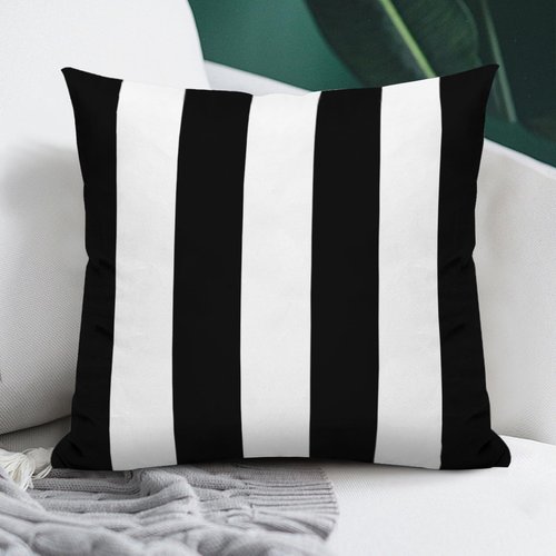Qwalnely 2 Sets Striped Decorative Throw Pillow Covers, 18x18 Inch for Living Room Couch Bed Sofa, Black and White Striped Home Decor, Soft Cushion Case