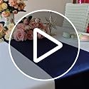 Black Satin Table Runners 12x108 Inches - Pack of 15 with Scalloped Edges - Variation of -12108" - 15pcs / Black