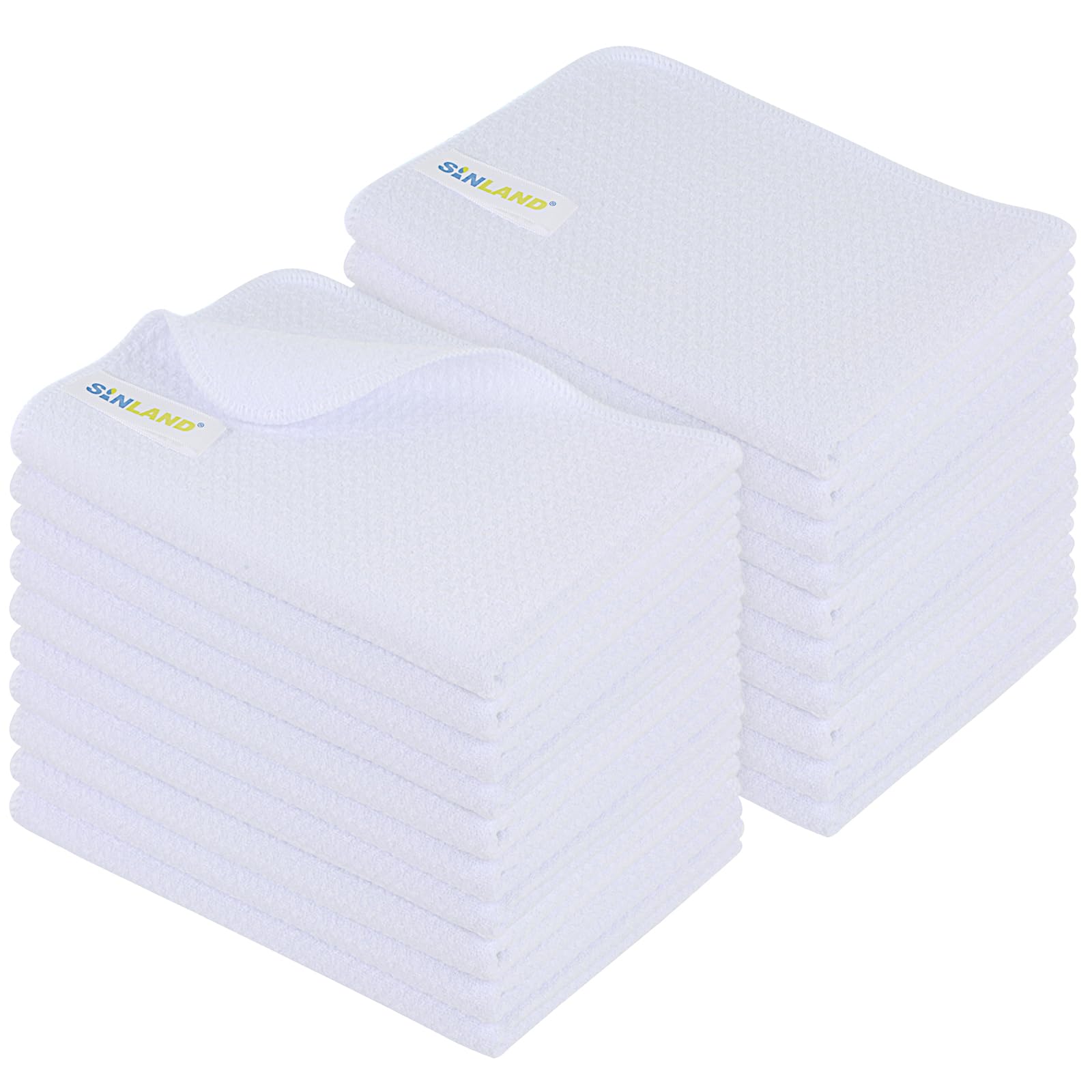 SINLAND Kitchen Towel Premium Sublimation Blank Towels Fast Drying Tea Towel Polyester Dish Towels for Drying Dishes16 Inch X 24 Inch 20 Pack