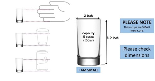 BOHEM'S Small Juice Glasses, Mini Clear Glass Cups Tumblers, 5.1 Oz, Drinking Glassware for Orange Juice, Water, Milk, Coffee, Perfect for Tasting and Small Portions, Set of 6,