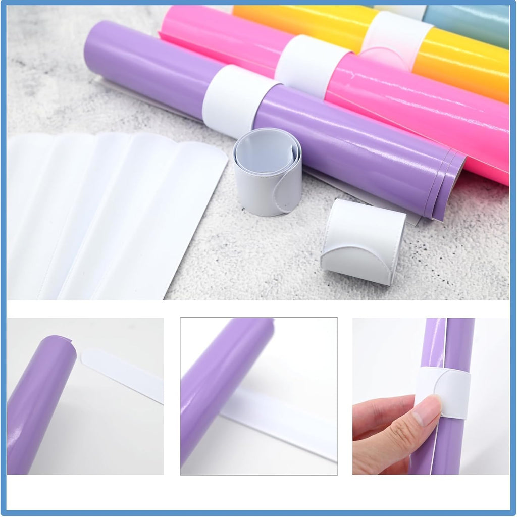 Skiennix Vinyl Roll Holders - 12/24 Pcs Storage Solution with Permanent Marker Pens for Craft Room