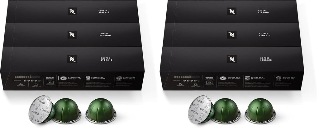 Nespresso Vertuo Stormio Dark Roast Coffee Capsules - 30-Count Pods for 7.8oz Brews (Pack of 2)