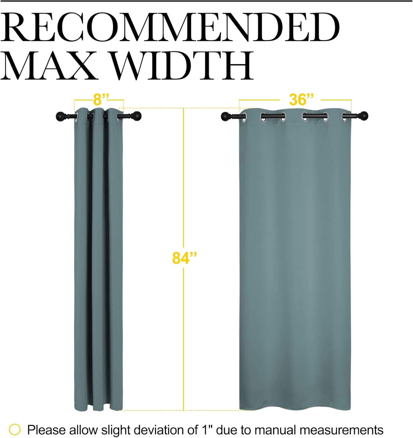 NICETOWN Modern Blackout Curtains - Noise Reducing, Thermal Insulated Drape Panels | Greyish Blue, 2 Panels, W42 x L84-Inch