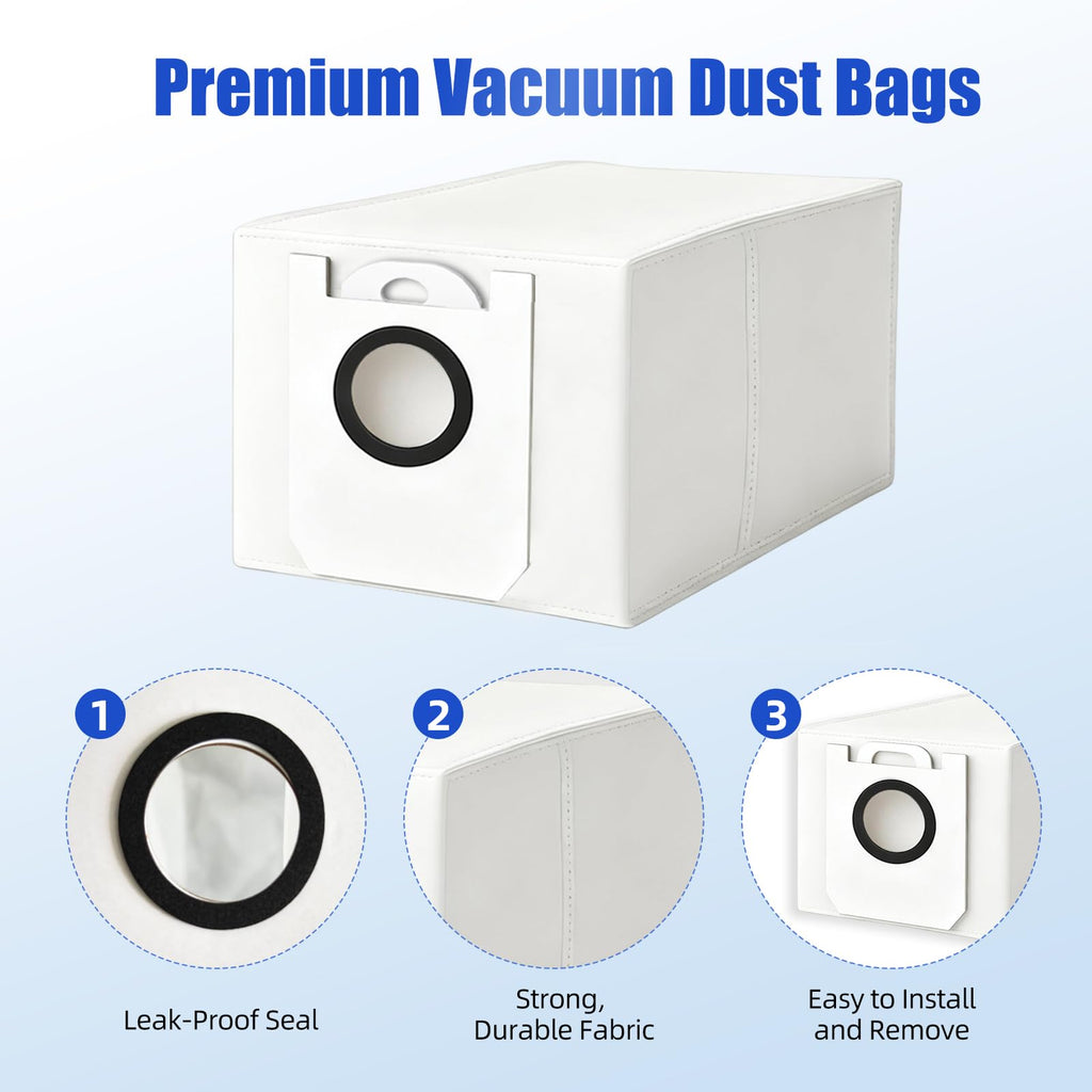 Loszaral 6-Pack Dustin & Orb-i Replacement Vacuum Bags for bObsweep Dustin & Orb-i Self-Emptying Robot Vacuum - 3.5L High Capacity Advanced Filtration Bags (White)