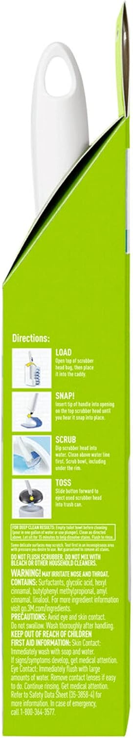 Scotch-Brite Toilet Scrubber Starter Kit - Disposable Refills with Bleach Alternative | Includes Handle & Caddy