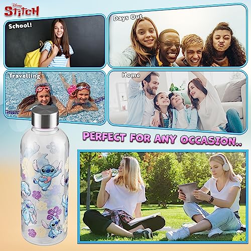 Disney Stitch Water Bottle for Kids - 850ml Leak-Proof BPA-Free Sports Bottle