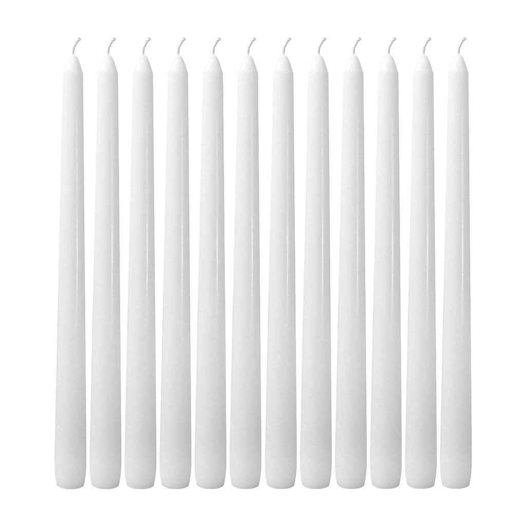 CANDLESEE 12 Pack White Taper Candles丨Taper Candles 10 Inch Dripless丨Unscented & Smokeless Candlesticks Bulk丨7-8 Hours Long Burning Tall Candles丨Ideal for Christmas Weddings Parties Dinner