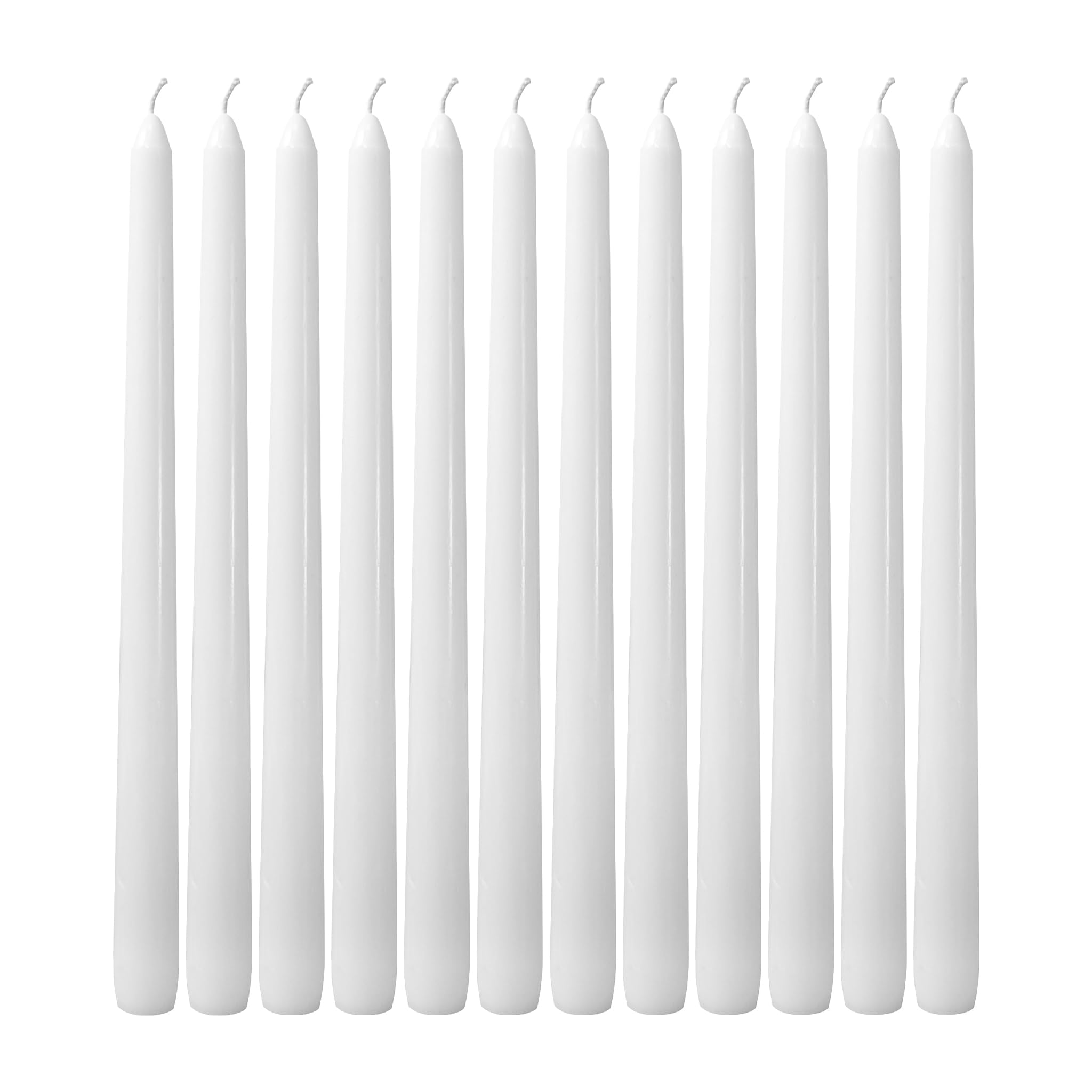 CANDLESEE 12 Pack White Taper Candles丨Taper Candles 10 Inch Dripless丨Unscented & Smokeless Candlesticks Bulk丨7-8 Hours Long Burning Tall Candles丨Ideal for Christmas Weddings Parties Dinner