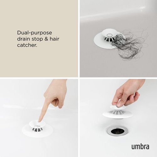 Umbra Flex Drain Stop/Hair Catcher, White