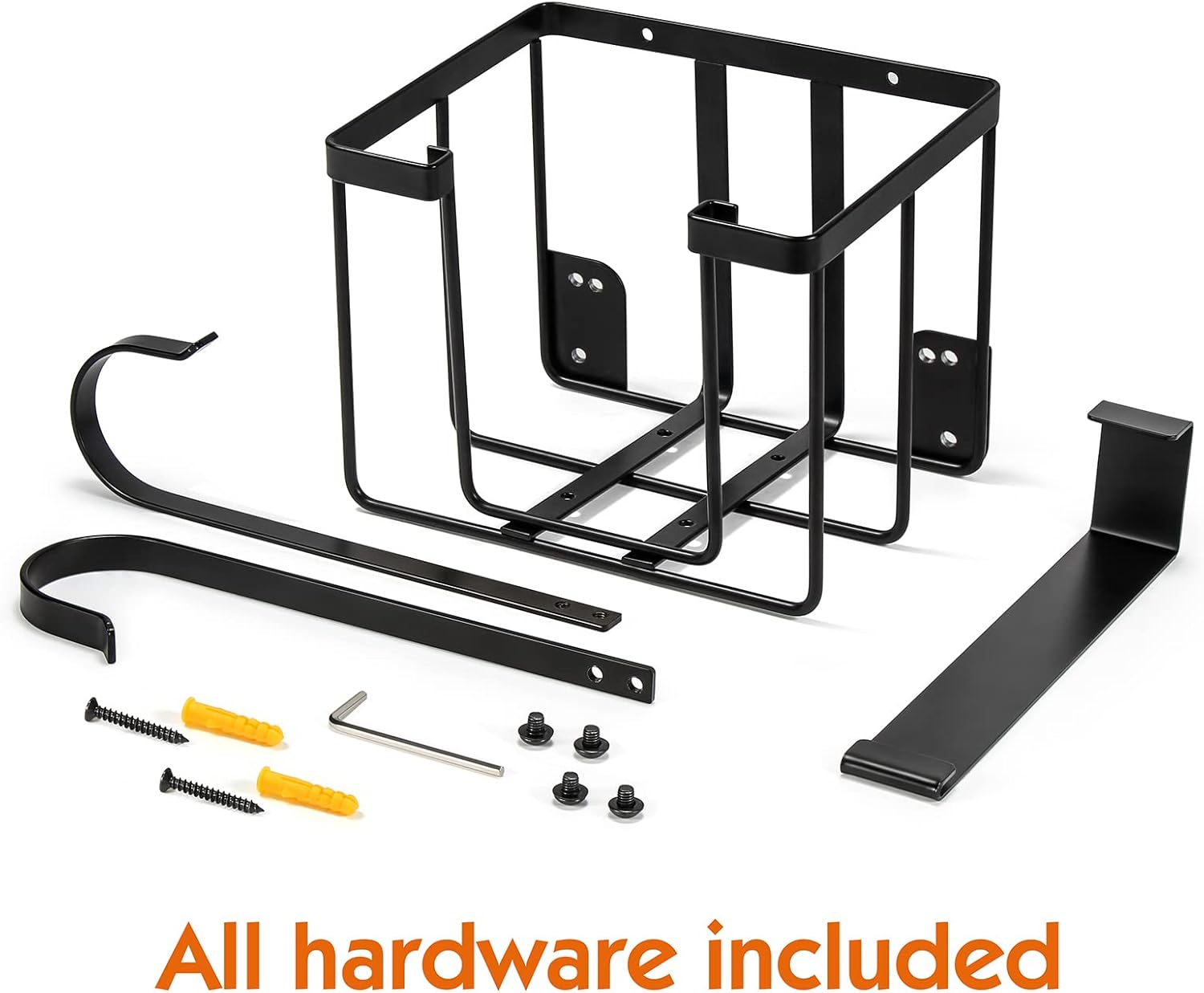 ORLESS Ironing Board Hanger - Over The Door/Wall Mount Storage Solution for Laundry Room, Black