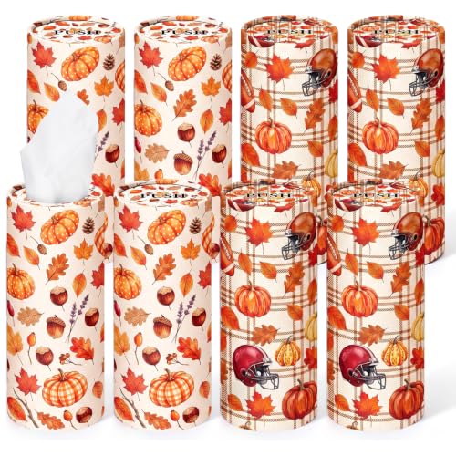 Autumn Car Tissue Holders - 8 Pack Pumpkin & Leaves Design