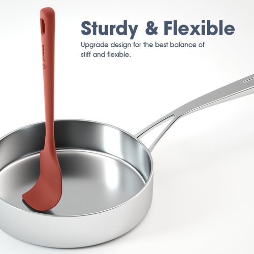 ChefAide Silicone Spatula Set - 5 Pieces with Ergonomic Grip & Heat Resistance Up to 600°F