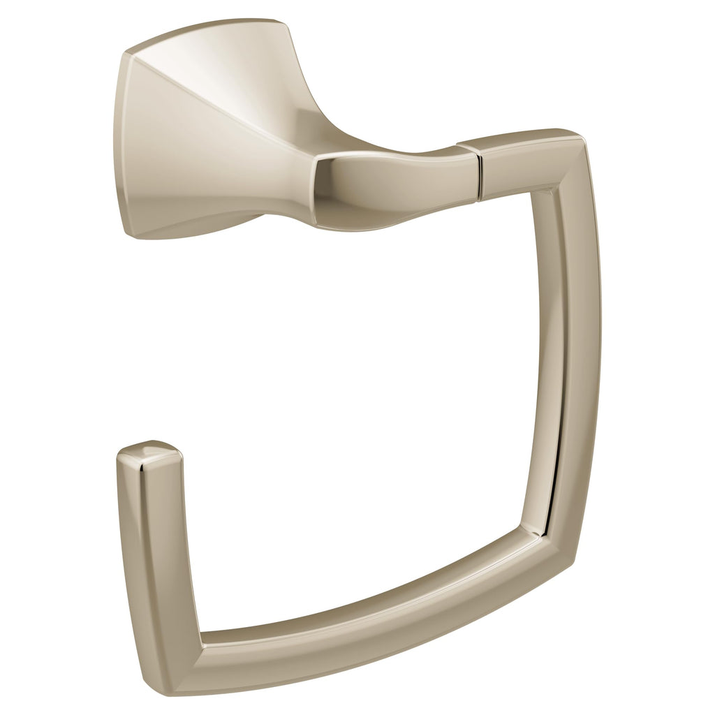 Moen YB5186NL Voss Collection Bathroom Hand -Towel Ring, Polished Nickel