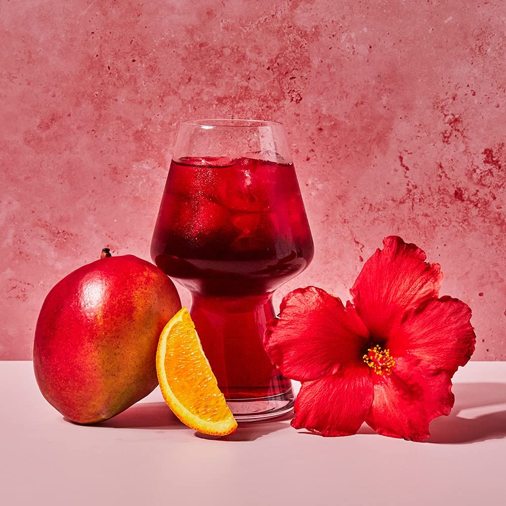 Steven Smith Teamaker Hibiscus Mango Iced Tea No. 42, Refreshing, Caffeine-Free, Sustainably Grown, Full Leaf Herbal Iced Tea, 10 Count, 1 Quart Sachets