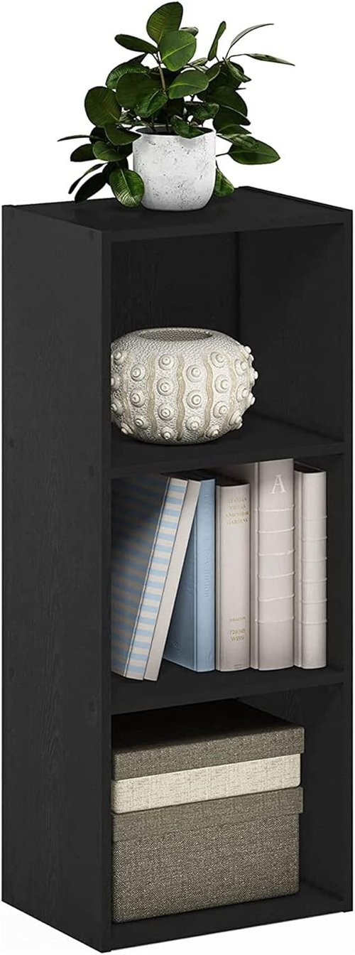 Furinno 3-Tier Bookcase and Shelf Storage Bundle - Blackwood & Americano Finish Options