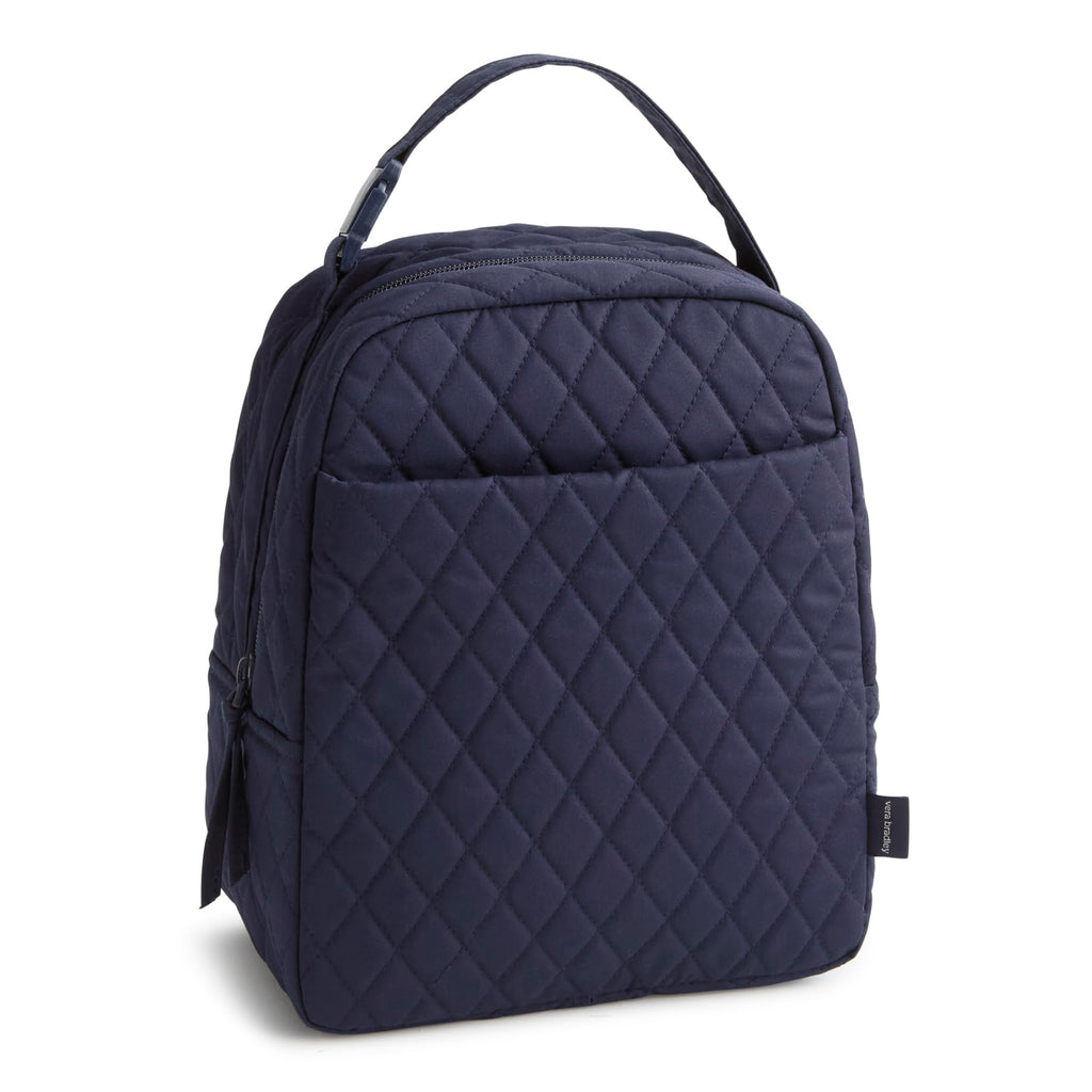 Premium Cotton Large Lunch Bag, Peacoat, One Size