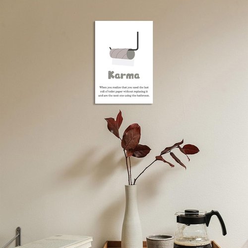 Jumong Bathroom Decor - Wall Art with Toilet Rules | Framed Canvas Sign (12x18 Inches)