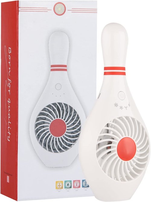 AUOTO Handheld Portable Fan Bowling Pin Fan Mini Small Personal USB Fan for Home Office Sports Travel Bodybuilding and face fan for makeup Festival Holiday Gift
