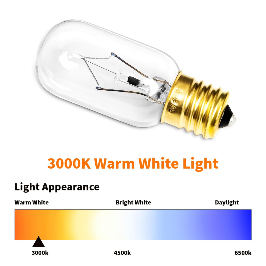 Belleone Light Bulb Fits for LG Microwave Oven - Compatible with LG Frigidaire Ken-more Whirlpool GE Over the Range Microwave, Dimmable 125V 30W E17 Base, Kitchen Night Light, Repalce 6912W1Z004B,4pcs