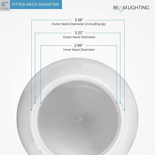 Beam Lighting 6-inch White Acrylic Replacement Globe - Cover for Ceiling, Wall Fixtures, Lamp Posts, or Streetlights