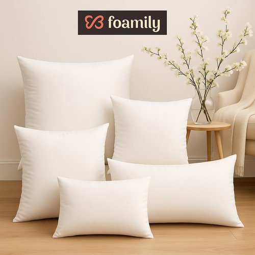 Foamily Throw Pillow Inserts 100% Cotton 4 Pack 18x18 Pillow Inserts for Decorative Pillows for Couch and Bed Indoor Cotton Pillow Stuffing