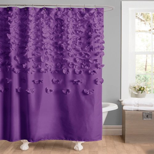 Lush Decor Lucia Shower Curtain 72" W x 72" L, Blush - Bathroom Curtain - Coquette Decor - Flower Shower Curtains - Pink Fabric Shower Curtains