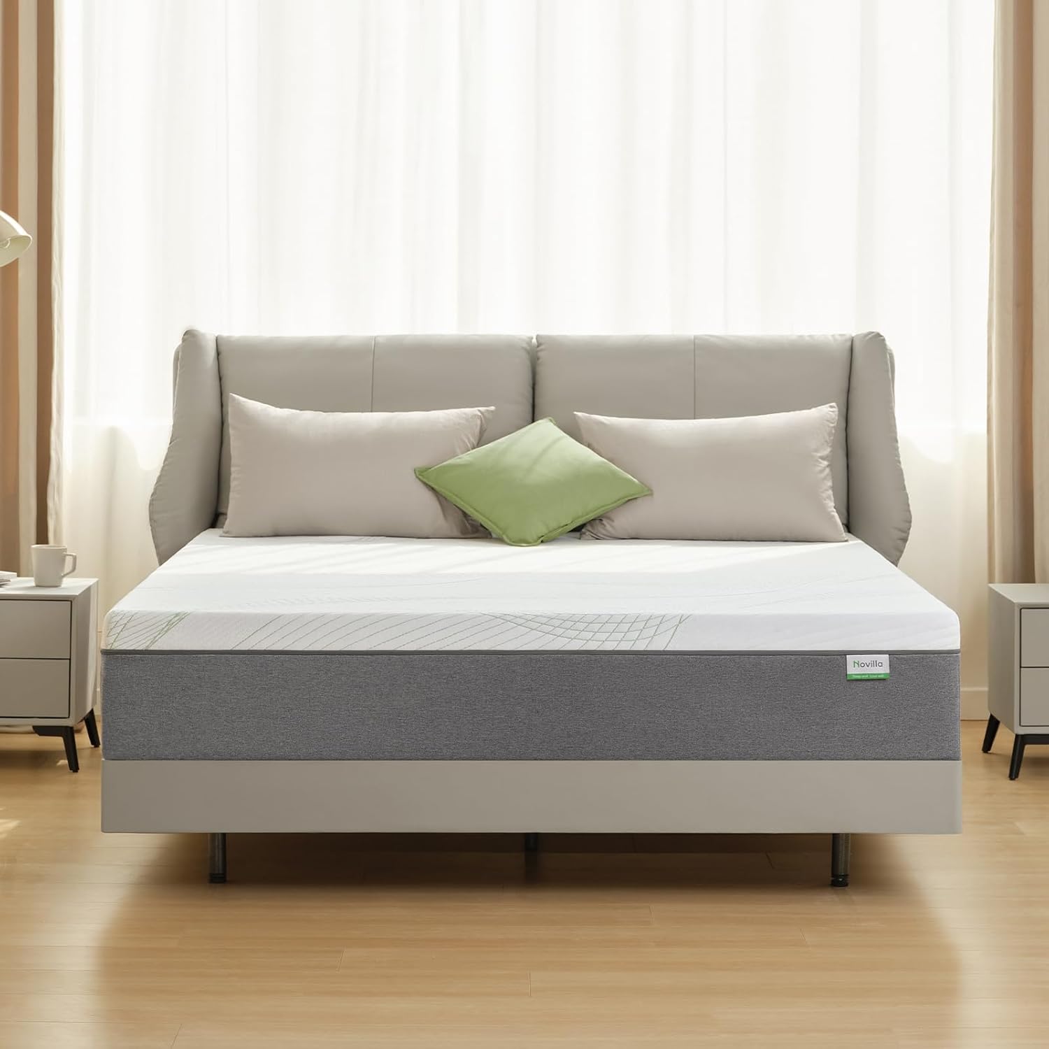 Novilla King Size Mattress - 12 Inch Gel Memory Foam for Plush Comfort & Pressure Relief | CertiPUR-US Certified