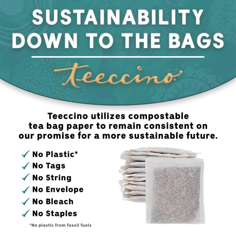 Teeccino Dark Roast Dandelion Herbal Tea Bags - 50 Tagless, Caffeine-Free, Organic, Prebiotic, Eco-Friendly - Pack of 1