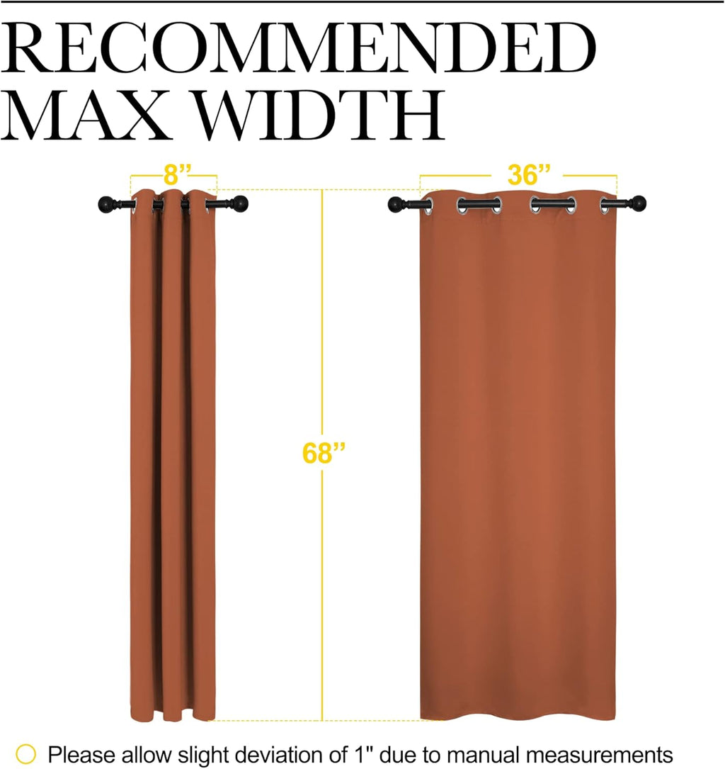 NICETOWN Blackout Curtains - Thermal Insulated Drapes for Privacy | Burnt Orange, 42 x 68 Inches, 1 Pair