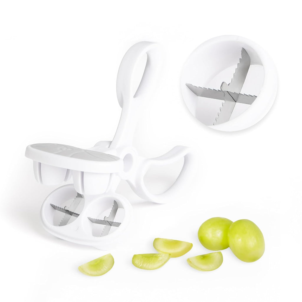 Ubbi Dual Grape Cutter - Safe & Easy Stainless Steel Blade Fruit Slicer for Toddlers & Kids