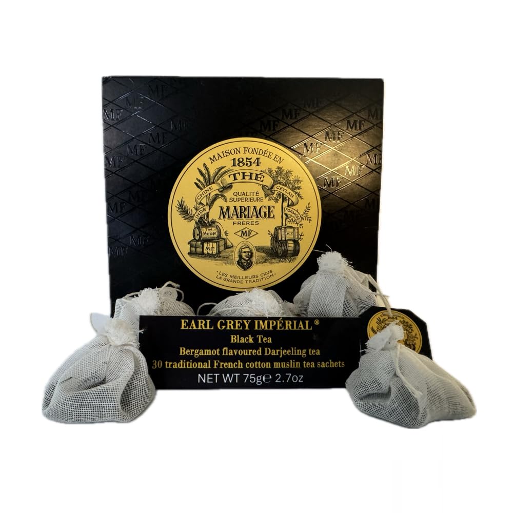 Mariage Freres Earl Grey Imperial, 30 traditional cotton muslin tea bag sachets (1 Pack)