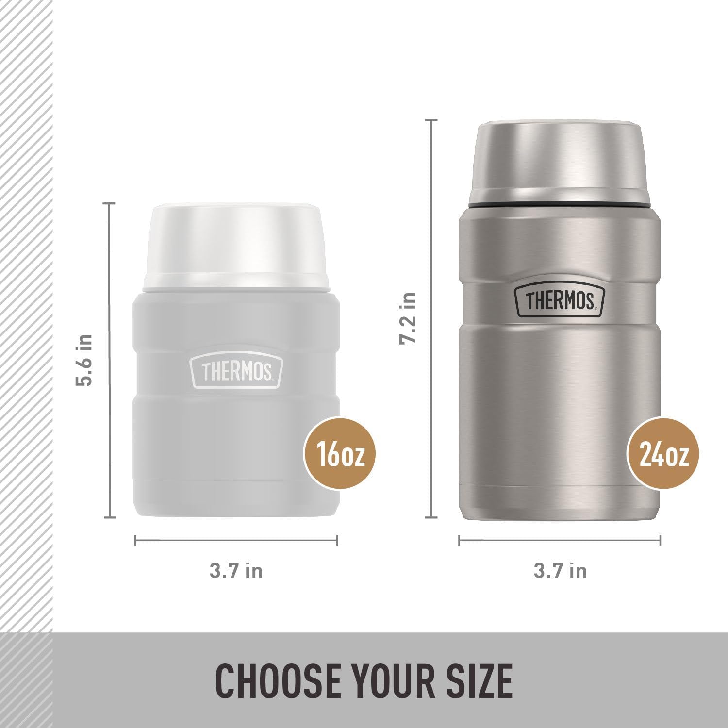 THERMOS Stainless King Vacuum-Insulated Food Jar - 24 Ounce, Durable Matte Steel Finish