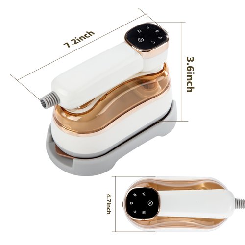 Portable Steamer Iron for Clothes, 1200W Handheld Mini Travel Steamer with 4 Modes, 150ml Powerful Clothes Wrinkle Remover with LCD Display, A Small Iron Suitable for Home, Dorm & Travel (Beige)