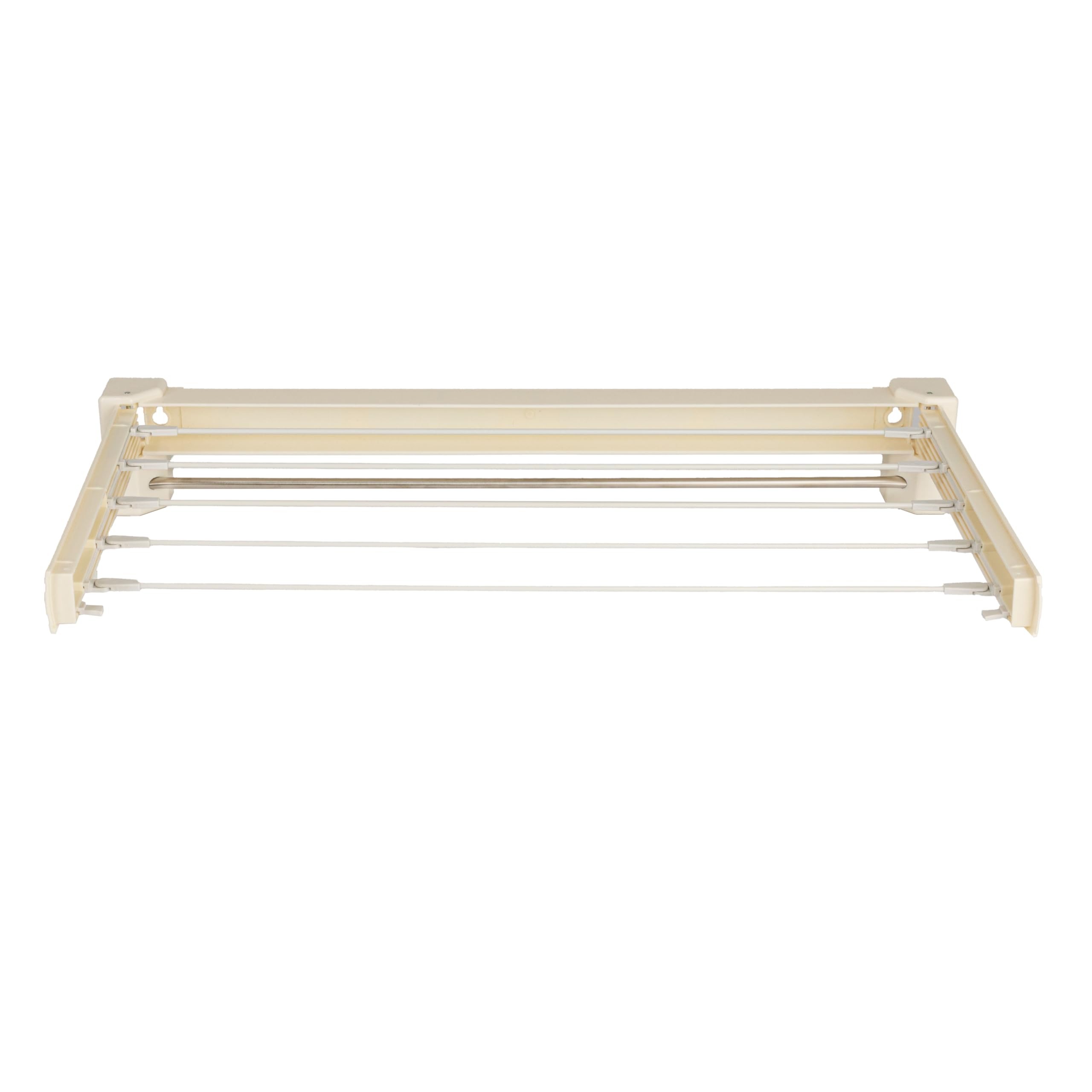 Household Essentials Metal and Plastic Wall Mount Telescoping Drying Rack, Compact Laundry Rack