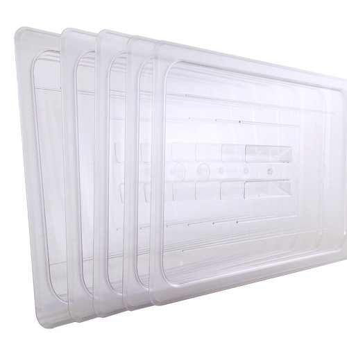 6-Pcs Food Pan Lid Full Size Clear Polycarbonate Hotel Pan Cover with handle