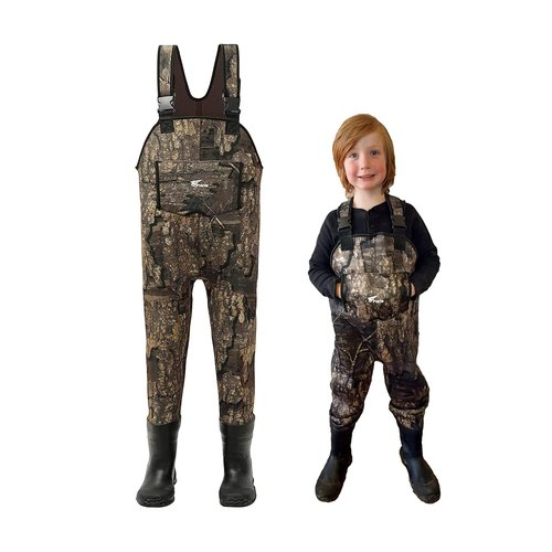 8 Fans Kids Chest Waders with Boots,Neoprene Waterproof Youth Waders Insulated Toddler Hunting & Fishing Waders for Kids Boys Girls Size 10/11