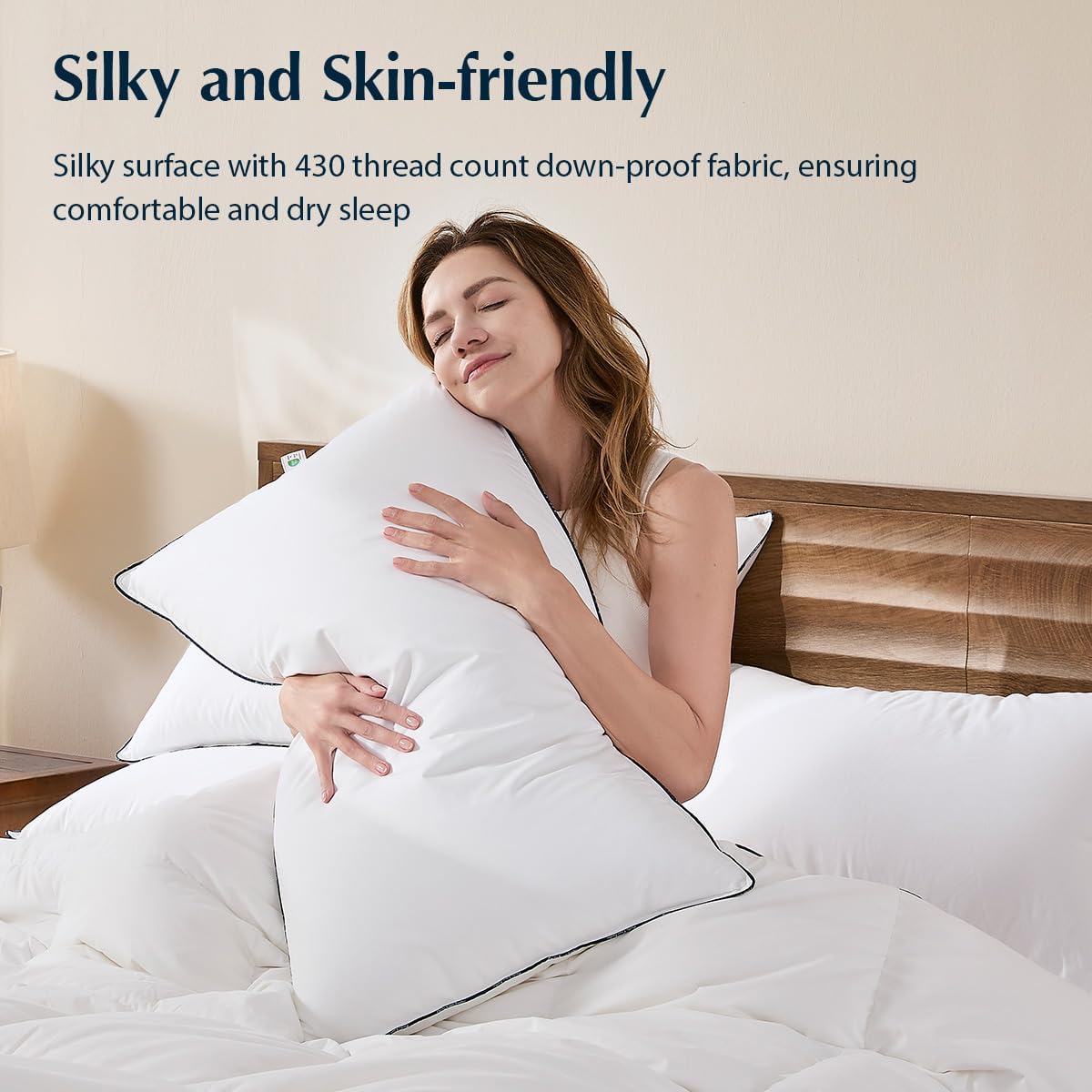 Pacific Coast Goose Down Pillows - Luxury Hotel Quality for All Sleep Positions | Medium Standard Size Set of 2