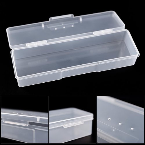 siyuwuro 4Pcs Transparent Storage Boxes For Nail Tool Professional Pedicure Manicure Tools Set Plastic Nail Art Tool Box Storage Case Nail Supplies, Pink