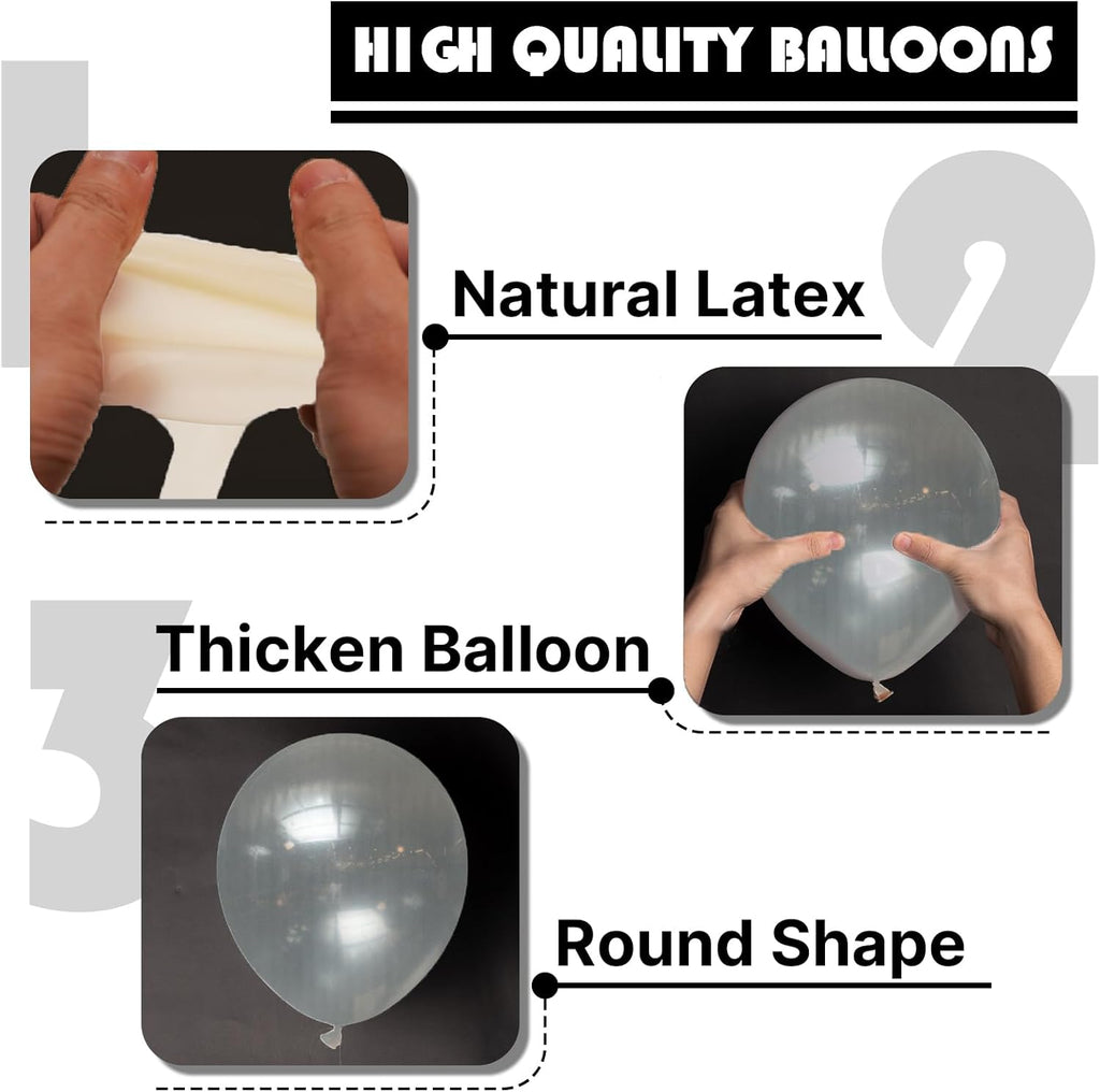 PartyWoo Clear Balloons - 140-Piece Transparent Balloon Arch Kit for Weddings, Graduations & Celebrations | 18", 12", 10", 5" Sizes
