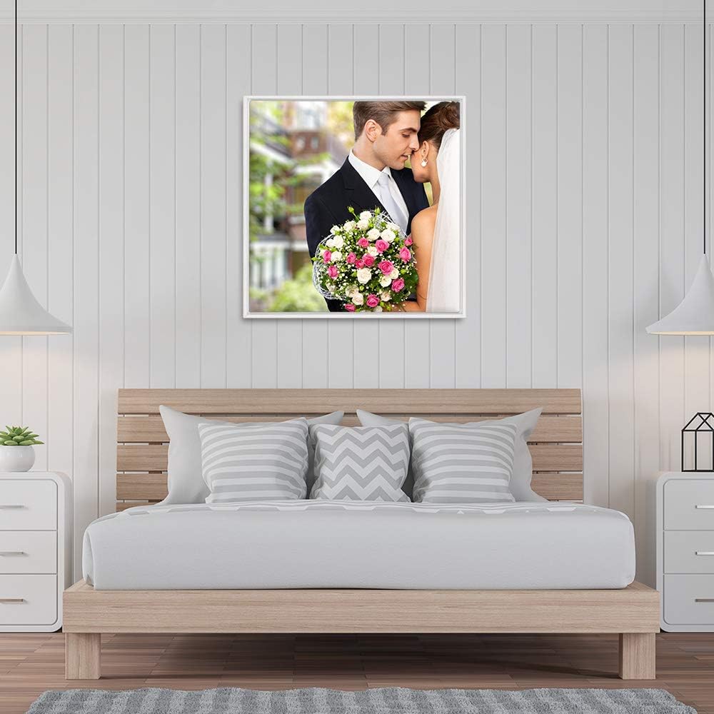 wall26 Framed Canvas Wall Art - Custom Living Room & Bedroom Decor | Ready to Hang, 24"x24", White Frame