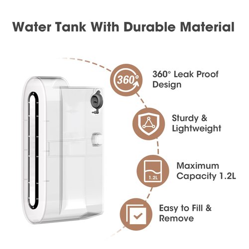 Newbealer Detachable Water Tank 1.2L, Replacement Part Only for Steamer NB318A, Reusable Accessory (White)