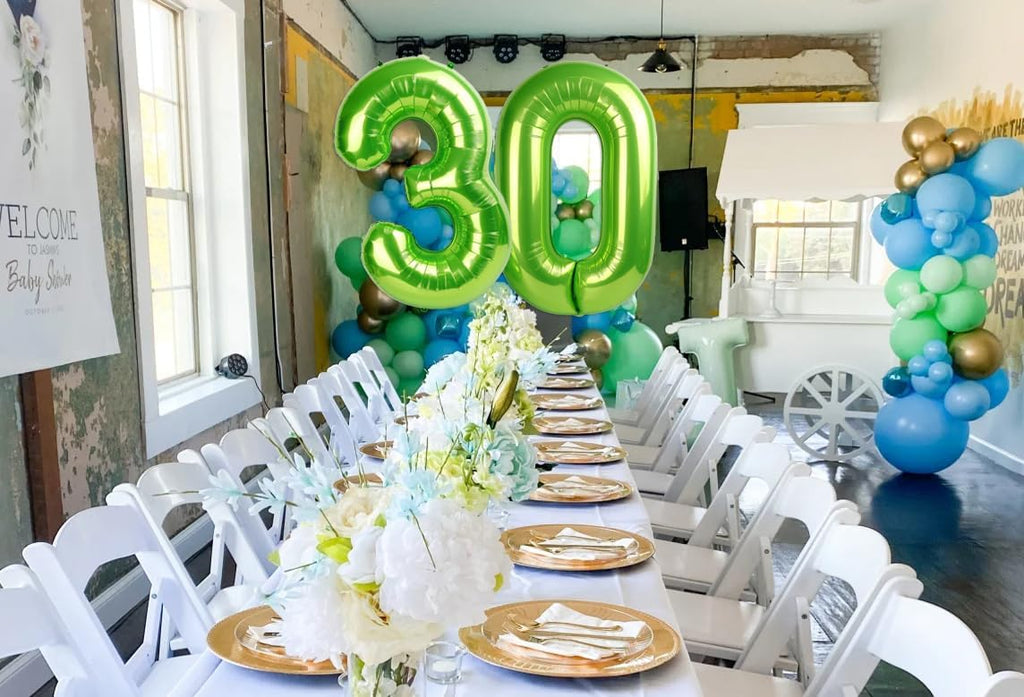 Number 0 Balloons - 40 Inch Light Green Birthday Decorations for Milestone Events